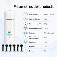 Carregar imagem no visualizador da galeria, Aromatizador de carro DriveSense, preto, difusor de aroma ultrassônico USB-C sem água, 2 níveis de intensidade, kit com 6 fragrâncias de 5ml com cobertura de 12m³ (preto, 6 unidades de 5ml)
