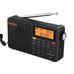 XHDATA D109WB Radio a Pilas Portátil Pequeña Vintage de Transistores, Bluetooth, Radio con Batería Recargable, FM/Am/LW, MP3 con Tiempo y Aespertador Duales