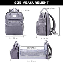 Upload image to gallery viewer, Genérico Mochila de Maternidad con Cuna Portátil Integrada, Bolsa Pañalera Multifuncional Impermeable para Viaje, Gran Capacidad, Organizador Bebé con USB y Cambiador para Mamá y Papá
