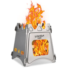 Carregar imagem no visualizador da galeria, Lixada Estufa de Leña Camping Portátil Ligero Compacto Hornillo Alcohol Estufa Camping Titanio Estufa Madera Portátil para Camping Trekking Mochilero BBQ Picnic Senderismo Supervivencia Al Aire Libre
