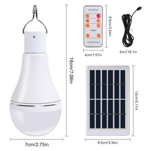 Carregar imagem no visualizador da galeria, Luz Solar Interior Exterior 2PCS con Mando, Sensor Crepuscular, Solar/USB Recargable Lámpara Colgante Portátil, TechKen Bombilla LED Focos para Terraza Casa Jardin Emergencia Senderismo Tienda Camping
