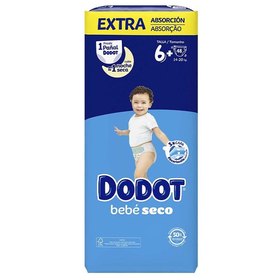Dodot Bebé Seco Extra - Jumbo Pack Talla 6-48 uds.
