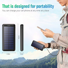 Carregar imagem no visualizador da galeria, Feob Cargador Solar 26800mAh, Power Bank Solar [3 Entradas y 2 Salidas] Batería Externa Solar de Carga Rápida Cargador Movil Portatil con USB C Entrada para iPhone 15/14/13 Pro MAX Samsung etc
