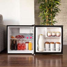 Carregar imagem no visualizador da galeria, Cecotec Nevera Pequeña Frigorífico Mini Minibar 46L GrandCooler 20000 SilentCompress Black E. Altura 48,7cm, 48 cm de Ancho, Bajo Consumo, Puerta Reversible, Funcionamiento Cíclico, Negro
