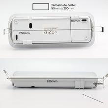 Carregar imagem no visualizador da galeria, Alpinaluz Pack de 2 Luces de Emergencia LED 3W Autotest con Batería de Litio, Modos Permanente y No Permanente, Montaje Empotrado o Superficie, 265 lm, 6500K, 3 Horas de Autonomía pare Techo o Pared
