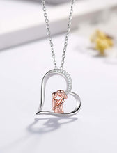 Carregar imagem no visualizador da galeria, INFUSEU Regalo Dia De La Madre, Te Quiero Mama Plata De Ley 925 Colgante Madre E Hija Collar Corazon Oro Rosa Mujer Abrazo Para Madre Y Bebé Para Tu Madre
