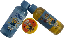Carregar imagem no visualizador da galeria, Kit de viagem infantil de cuidados pessoais minions, 3 peças: Shampoo 60 ml, gel de banho 60 ml, Bsparadisy Labial 10 g
