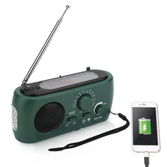 Radio Solar de Cuerda, Radio de Manivela Am/FM con Linterna LED Cargador de Teléfono de Emergencia para el Hogar Y Acampar Al Aire Libre, Senderismo