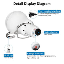 Carregar imagem no visualizador da galeria, Lámpara Solar Colgante Exterior 3W con Cable 3,45M, Lampara Solar Portátil con Panel Solar, Farolillo Solar Recargable para Pesca, Tienda de Campaña, Senderismo, Emergencia, Jardín, 2 juegos

