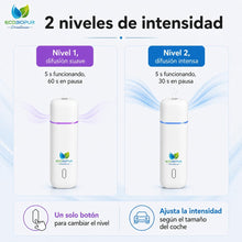 Carregar imagem no visualizador da galeria, Aromatizador de carro DriveSense, preto, difusor de aroma ultrassônico USB-C sem água, 2 níveis de intensidade, kit com 6 fragrâncias de 5ml com cobertura de 12m³ (preto, 6 unidades de 5ml)
