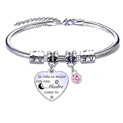MVBVBV Pulsera para Mamá e hija personalizada día de la Madre, cumpleaños, Navidad (1)