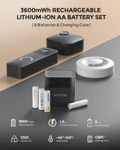 Carregar imagem no visualizador da galeria, imuto Pilas Recargables AA 1,5 V 3600mWh Batería de Litio Alta Capacidad más de 1600 ciclos con Carga rápida Negra Cargador de Pantalla LED
