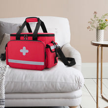 Carregar imagem no visualizador da galeria, CURMIO Bolsa de Primeros Auxilios, Botiquín de Primeros Auxilios, Bolsa para Emergencias con Bandolera y 2 Divisores Desmontables y 2 Detachable Dividers, Bolsa Médico,Rojo, Sola Bolsa
