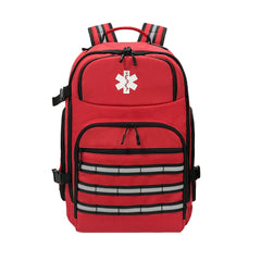 Lyirfan Mochila de primeros auxilios, mochila médica vacía de emergencia, con tira reflectante para camping, senderismo, guardería al aire libre, color rojo (solo bolsa)