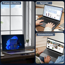 Carregar imagem no visualizador da galeria, Ordenador Portátil 14 Pulgadas Win 11 con 5G WiFi,6GB RAM 256GB SSD Expansión SSD 1TB（Up to 2.8Ghz）,BT4.2 3.0 Transmisión Puerto 1920×1080 Portátiles FHD Buenos &amp; Mini Puerto Multimedia con ratón-Gris
