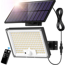 Carregar imagem no visualizador da galeria, SIGRILL Focos Exterior Solares, 172LED Luz Solar Exterior con Sensor de Movimiento 3 Modos, IP65 Lampara Solar con Mando a Distancia, 6000K Luz Solar Exterior Jardin Garajes
