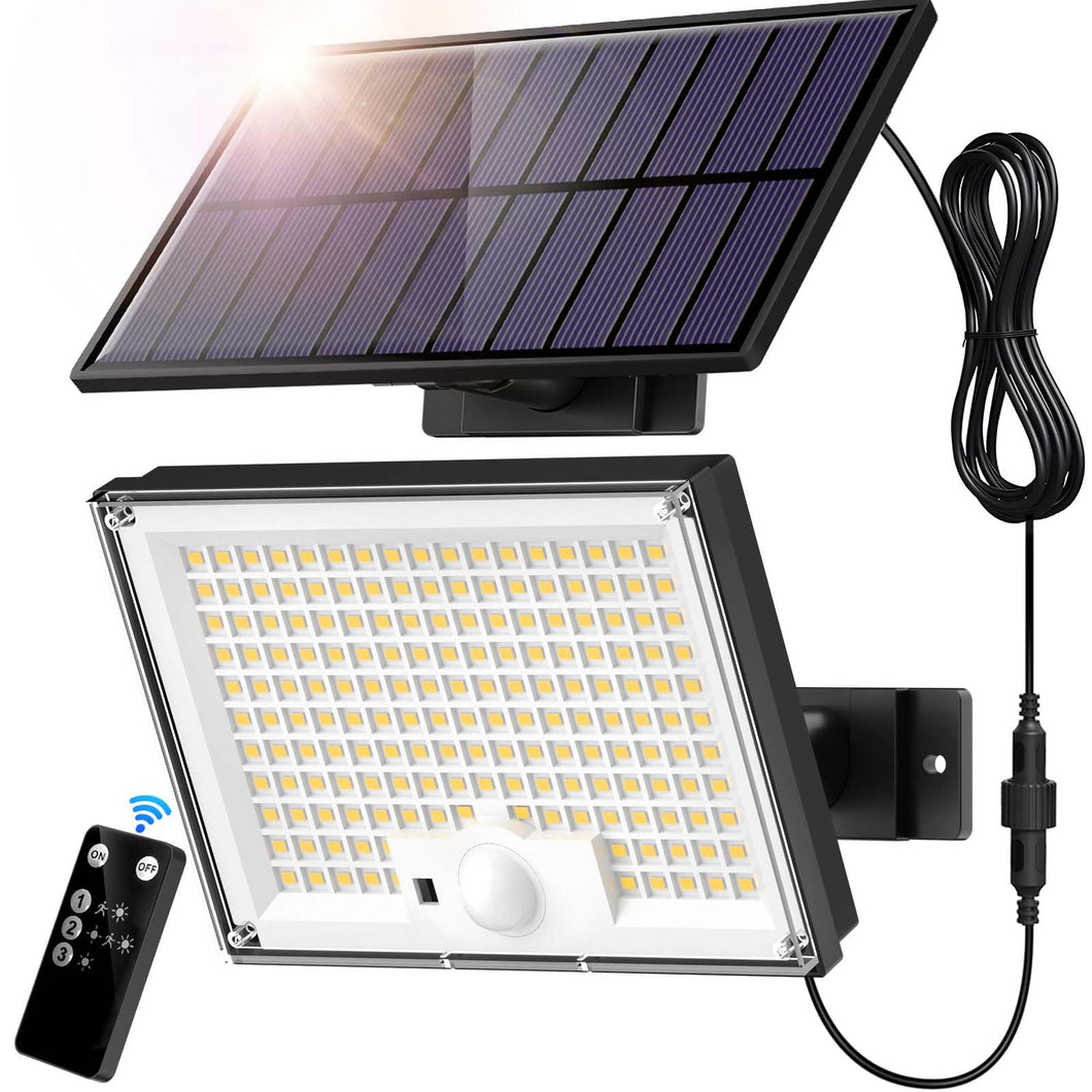 SIGRILL Focos Exterior Solares, 172LED Luz Solar Exterior con Sensor de Movimiento 3 Modos, IP65 Lampara Solar con Mando a Distancia, 6000K Luz Solar Exterior Jardin Garajes