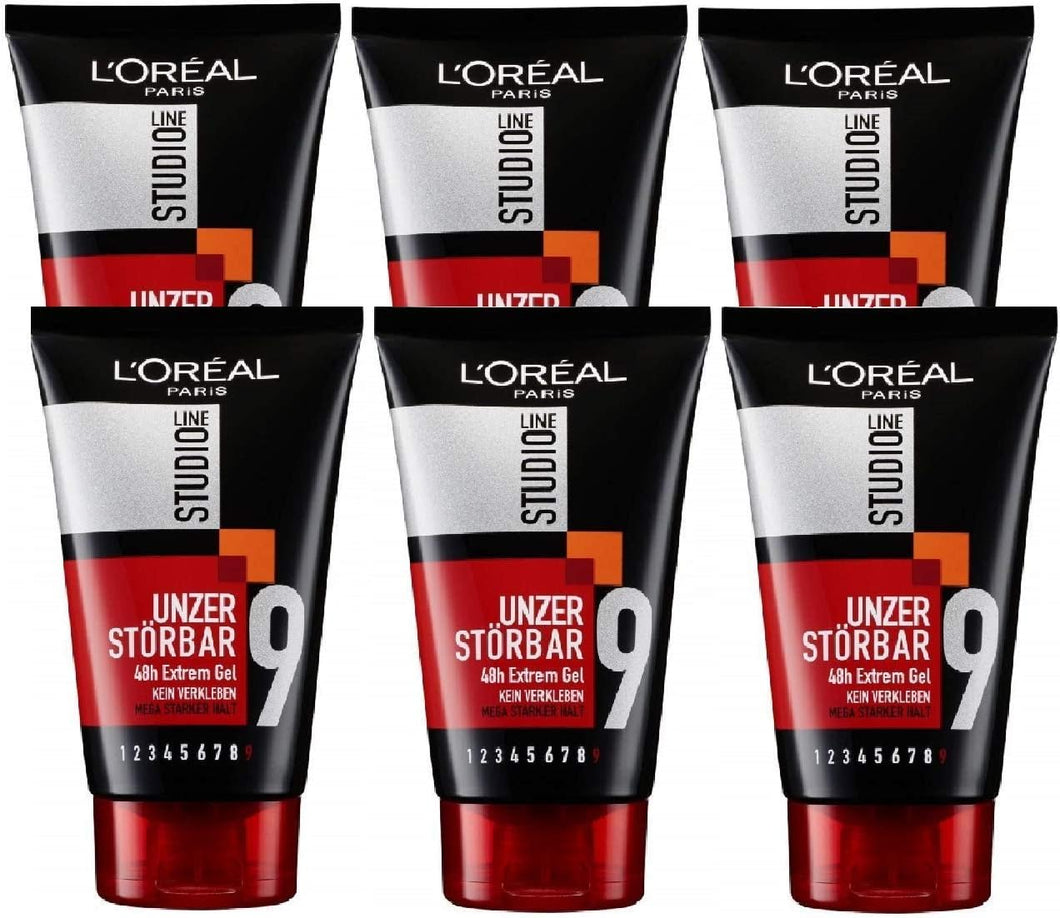 L'Oréal Paris Studio Line Styling Gel Indestructible 150 ml, pack de 6 (6 x 150 ml)