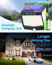 Carregar imagem no visualizador da galeria, SEZAC Luz Solar Exterior [6 Paquete/3 Modes] 270° Súper Brillante Focos Led Exterior Solares con Sensor de Movimiento, IP65 Luces Solares Led exterior Jardin para Garajes, Caminos, Puertas Delanteras
