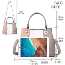 Carregar imagem no visualizador da galeria, Pomelo Best Bolsos de Mujer, Bolso Señora Tote Multicolor Rayas PU Cuero Con Flecos Bolso Hombro Bolso Shopper perfecto para Trabajo, Diario Vida, Navidad y Fiesta ect
