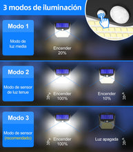 Carregar imagem no visualizador da galeria, Luz Solar LED Exterior Jardin: 248 LED Luces Solares Sensor de Movimiento 270° Foco Solar Exteriores Lampara IP65 Impermeable Aplique Solar Potente para con Iluminacion Terraza Outdoor Light 4 Paquete
