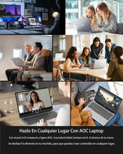 Carregar imagem no visualizador da galeria, AOC Ordenador Portatil con Intel 7 [Supera al Celeron] (hasta 3,6 GHz) Notebook 15,6 Pulgadas, 16GB RAM 512GB SSD(hasta 2TB), 1080P, Portátil Negocios, 5G WiFi,BT5.2,Tipo C,USB,HDMI,Carcasa Metálica
