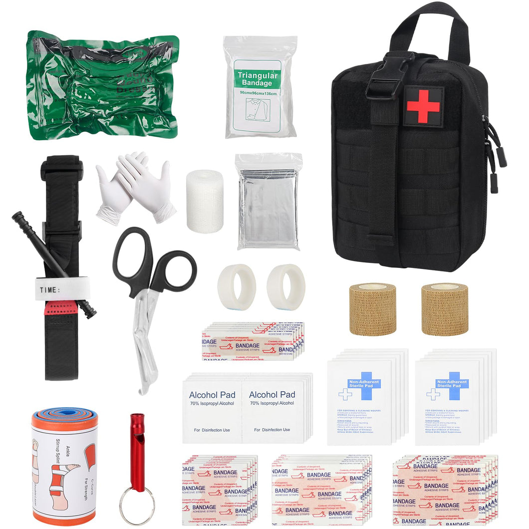 DAJASD Botiquín De Primeros Auxilios, 54PCS Botiquín Primeros Auxilios Completo, Kit de Primeros Auxilios, Botiquín de Emergencias para Coche Camping Mochilero Senderismo Caza