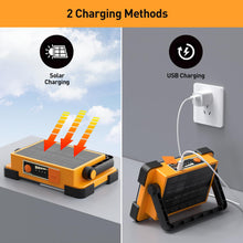 Carregar imagem no visualizador da galeria, Dancingboar Foco LED Recargable Solar, 4 Modos Luz LED Recargable de Exterior, Impermeable Luz de Trabajo Portátil para Camping, Jardín, Pesca, Garaje, Emergencia
