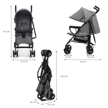 Carregar imagem no visualizador da galeria, Kinderkraft TIK Silla de Paseo, Carrito para bebé, Posición reclinada y Tumbada, Carro Plegable, Ligero - 6,5kg, Material Impermeable, Gris
