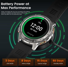 Carregar imagem no visualizador da galeria, KOSPET Tank 3 Prateado - Relógio Inteligente para homem, 1.43&quot; AMOLED, HD display, Smartwatch com Chamadas Bluetooth e Whatsapp Notificação, Resistente a Água 5ATM, Corpo em Aço Inoxidável, Android/iOS
