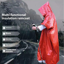 Carregar imagem no visualizador da galeria, Juego de 4 mantas térmicas de emergencia, poncho de lluvia de emergencia, poncho térmico resistente a la intemperie, equipo de supervivencia al aire libre para acampar
