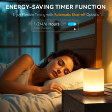 Carregar imagem no visualizador da galeria, Auxmir Lámparas de Mesita de Noche, 1800mAh Recargable Lámpara LED de Mesa con USB, Temporizador, Control Táctil y Remoto, 13 Colores de Luz Regulable, Lámpara Noche Inalámbrica Colgante
