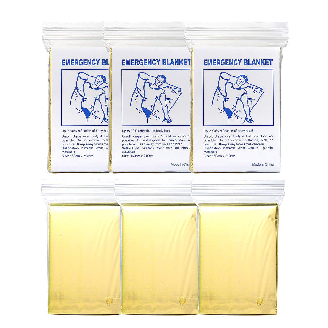 Vordas Manta de Aluminio de Emergencia, 6 Piezas Reutilizable, Ideal para Supervivencia, Primeros Auxilios y Kits para Coches, 210x160 cm