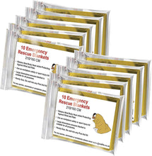 Carregar imagem no visualizador da galeria, Bramble 10 Mantas Térmicas de Supervivencia de Emergencia - Mantas de Aluminio en Dorado y Plateado - 210 x 160cm
