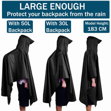Carregar imagem no visualizador da galeria, Senston Poncho de Lluvia Impermeable Ligero para Mujeres y Hombres, Impermeable Impermeable para Acampar, Caminar, Pescar, Reutilizable al Aire Libre
