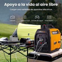 Carregar imagem no visualizador da galeria, maXpeedingrods Generador Electrico Gasolina 2300W Pico Generador Inverter Silencioso Portátil de Emergencia, 230V Ligero Salidas USB/AC/DC para Camping Autocaravan Apagon
