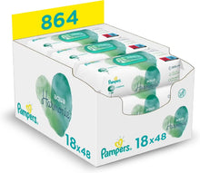 Carregar imagem no visualizador da galeria, Pampers Aqua Harmonie Toalhitas bebé com 99 % água, 18 embalagens, 864 toalhitas
