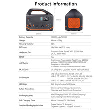Carregar imagem no visualizador da galeria, HTDRE Estación de energía portátil con generador Solar de 150.000 mAh, batería de Respaldo, Fuente de alimentación para Aventuras al Aire Libre, Viajes y acampadas.
