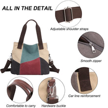 Carregar imagem no visualizador da galeria, SIVENKE Bolso de Lona para Mujer Bolso de Las Señoras de la Lona Bolso de Hombro de Las Mujeres Bolso Bandolera Bolso Tote Bolso Shopper
