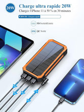 Carregar imagem no visualizador da galeria, Cargador Solar 20000mAh Power Bank Bateria Externa PD20W Carga Rapida Bateria Portatil Solar Powerbank USB C Input &amp; Output Compatible con Smartphones Tablets
