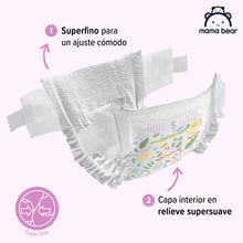 Carregar imagem no visualizador da galeria, Marca Amazon - Mama Bear Pañales ultra-secos, Talla 5 (10-16 kg), Con canales, Bianco, 152 Unidad (2 Paquetes de 76) - Nueva versión
