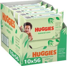 Carica l'immagine nel visualizzatore di Gallery, Huggies Natural Care Toalhitas para bebé, pack 10x56
