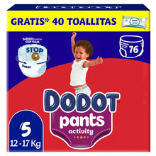 Carregar imagem no visualizador da galeria, Dodot Activity Pants Pañal-Braguita Talla 5, 76 Pañales, 12kg - 17kg, Con Barrera STOP Fugas Que Ayuda A Prevenir Fugas Traseras
