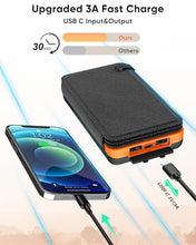 Carregar imagem no visualizador da galeria, A ADDTOP Cargador Solar 25000mAh Power Bank Portátil con 3 Ports 3A Output Batería Externa Impermeable con 4 Paneles Solar para Smartphones Tabletas
