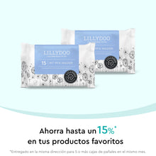 Carregar imagem no visualizador da galeria, Toallitas húmedas para bebés LILLYDOO con un 99% de agua, 10 paquetes de 15 (150 unidades), 100% libres de plástico sin perfumes y tan suave como el algodón y el agua
