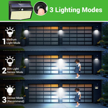 Carregar imagem no visualizador da galeria, nipify Luz Solar Exterior,3 Modos / 2 Paquete Luz Solar Exterior con Sensor de Movimiento, Impermeable Foco exterior solar para Jardín, Garaje, Calle, Patio, Caminos
