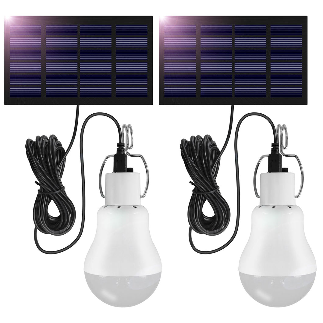 Lámpara Solar Colgante Exterior 3W con Cable 3,45M, Lampara Solar Portátil con Panel Solar, Farolillo Solar Recargable para Pesca, Tienda de Campaña, Senderismo, Emergencia, Jardín, 2 juegos