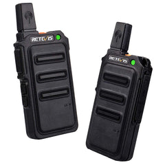 Retevis RT619 Walkie Talkie Recargable 1300mAh, PMR446 16 Canales Walkie Talkie Profesional, VOX Libre de Licencia, Mini Radiocomunicación para Familia, Viaje (2Pcs, Negro)