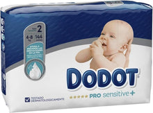 Carregar imagem no visualizador da galeria, Fraldas Dodot PRO Sensitive+ para Bebê Tamanho 2 (4-8 kg), 36 unidades, Ajuda a prevenir irritações, Pele sensível, Alta absorção, Indicador de umidade, Dermatologicamente testadas
