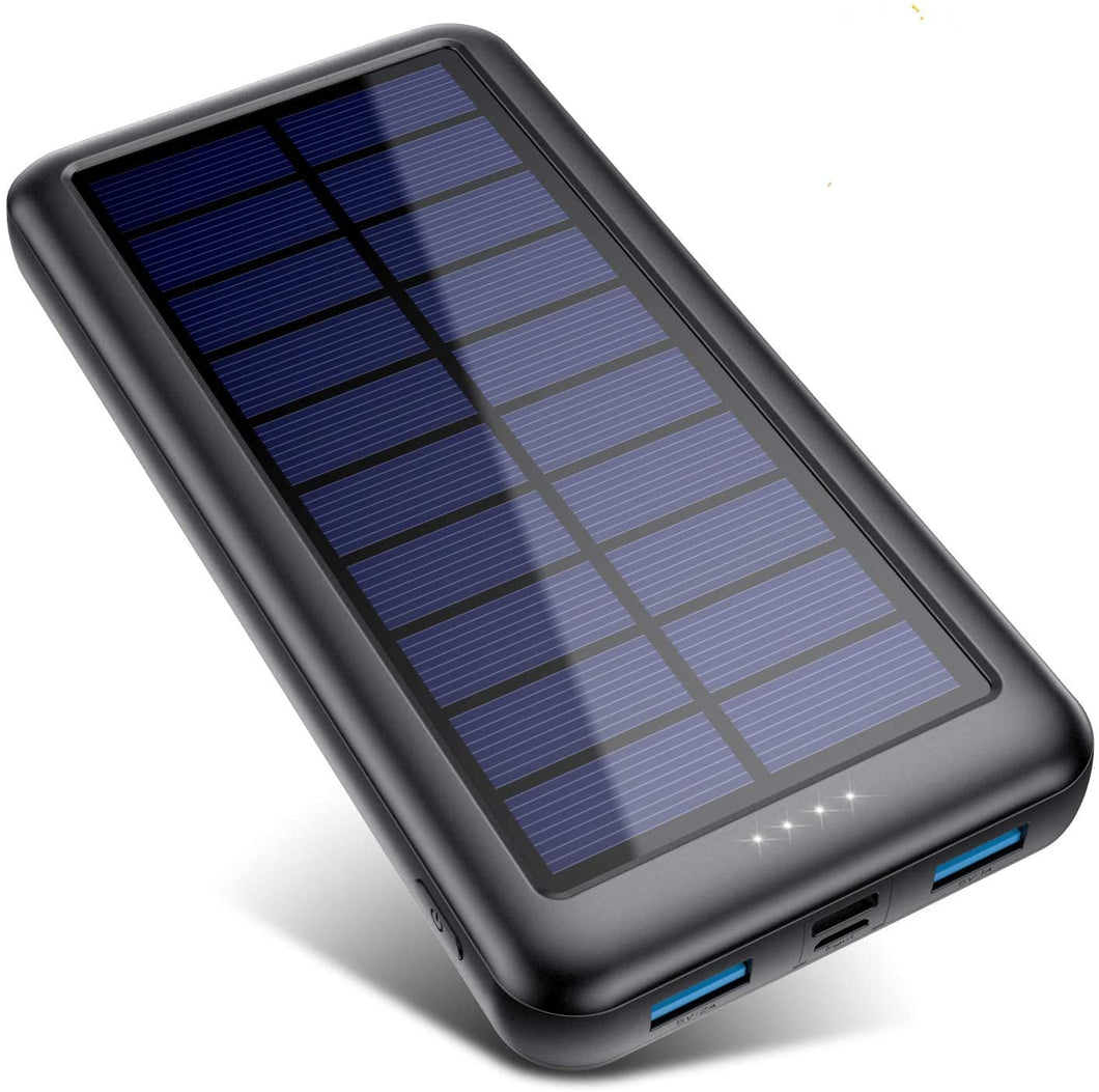 Feob Cargador Solar 26800mAh, Power Bank Solar [3 Entradas y 2 Salidas] Batería Externa Solar de Carga Rápida Cargador Movil Portatil con USB C Entrada para iPhone 15/14/13 Pro MAX Samsung etc